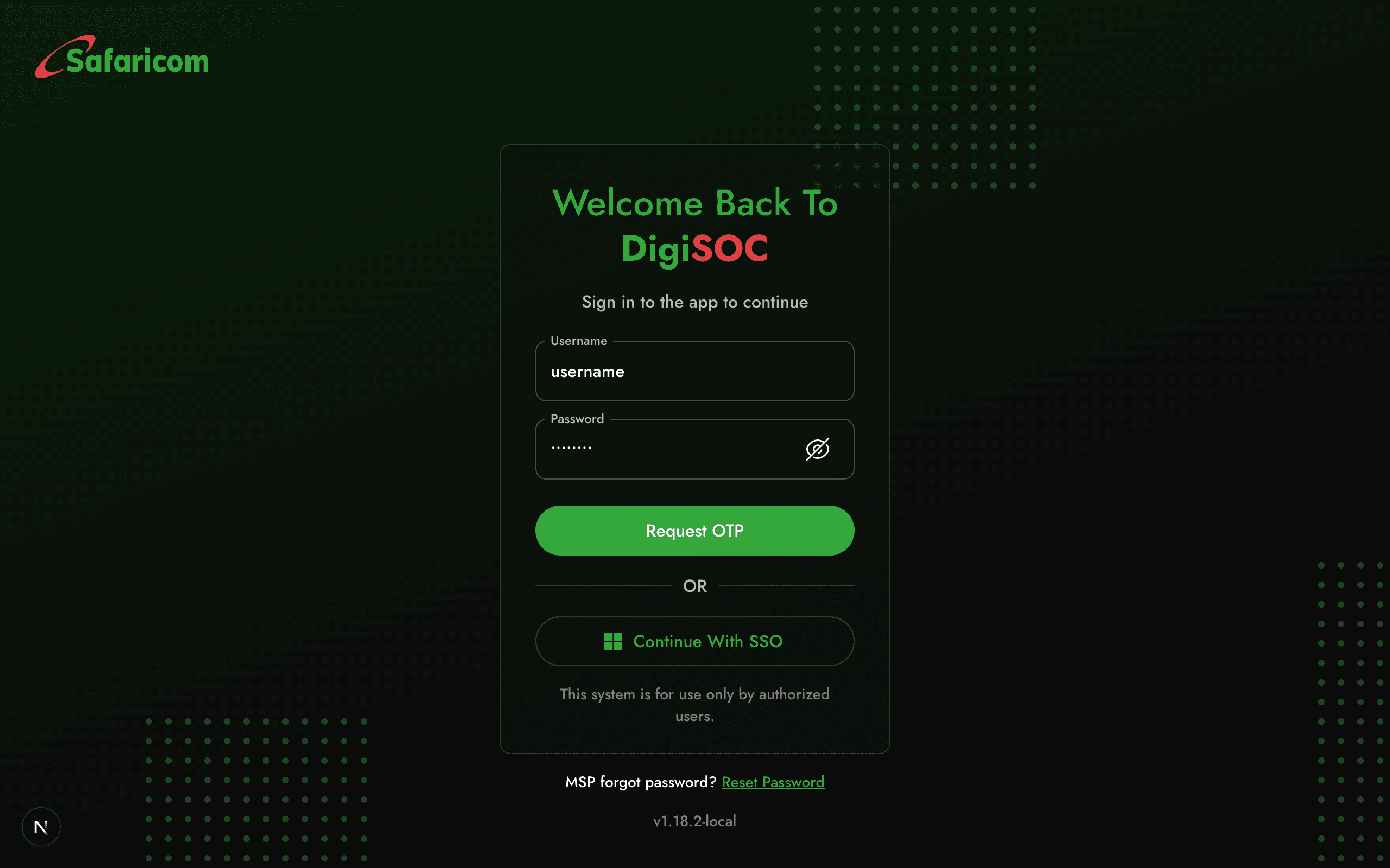 DigiSOC Portal screenshot
